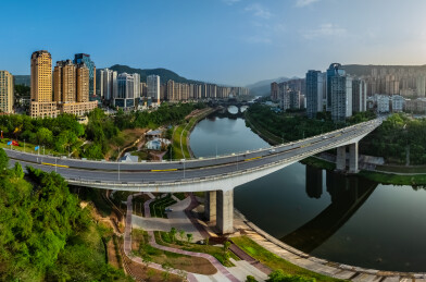 中国四川省巴中市主城区高楼大厦建筑