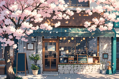 樱花季咖啡屋