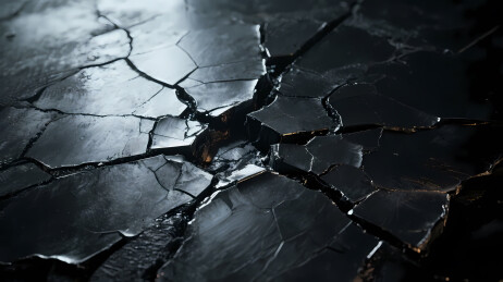 黑色裂缝地表的阴暗构图