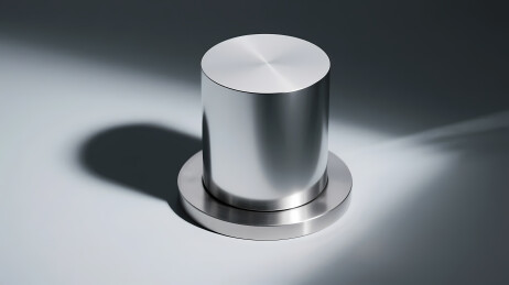 银色金属旋钮灰色背景