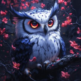 猫头鹰炫酷感夜色场景