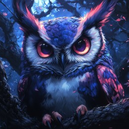 猫头鹰炫酷感夜色场景