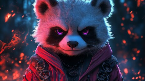 熊猫战士感神秘森林场景