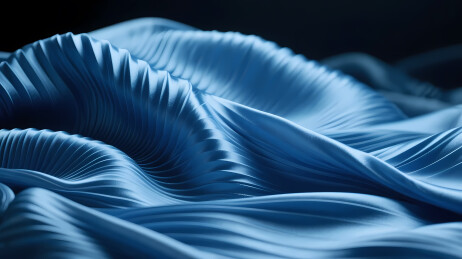 蓝色布料的褶皱纹理