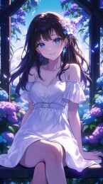 花丛中的少女