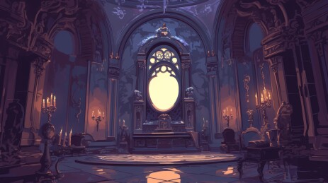 华丽宫殿内的圆形宝座