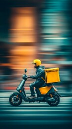 外卖骑手配送中