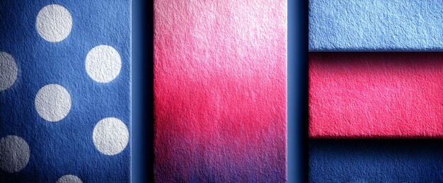 蓝粉渐变网点图案搭配简约图形