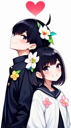 情侣依偎绽放笑颜