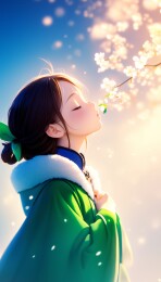 少女闻香