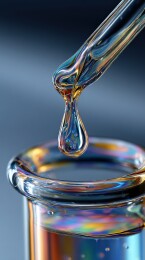 滴管释放液体至玻璃容器