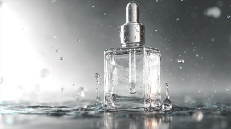 透明玻璃瓶滴水瞬间