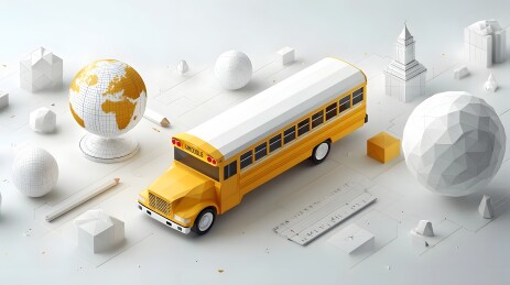 校车与教育元素