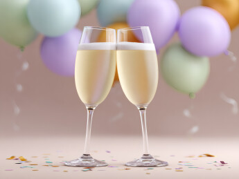 节日背景前两只酒杯