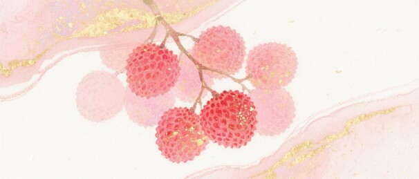 荔枝水墨清新场景