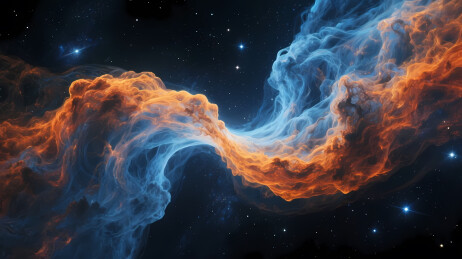 色彩斑斓气体云与星空