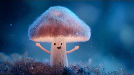 可爱拟人蘑菇插画