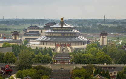 河北省沧州市吴桥县吴桥杂技大世界航拍
