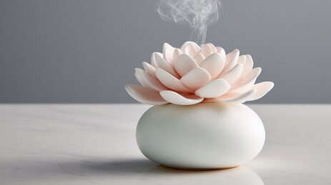 精致粉莲花香薰器