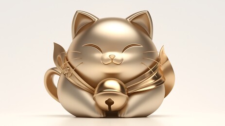 金属招财猫配铃铛