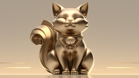 金属招财猫配铃铛