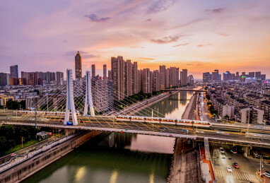 夏日傍晚芜湖古城风光