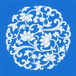 青花缠枝纹传统瓷盘场景