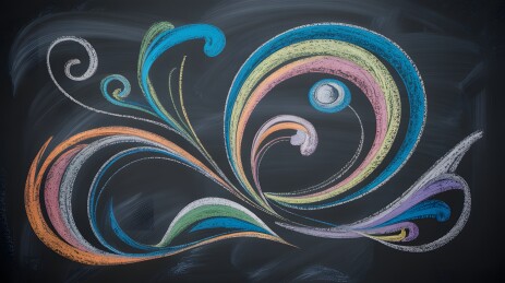 彩色粉笔螺旋图案