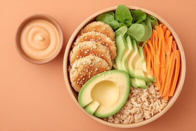 美味营养的健康餐食碗
