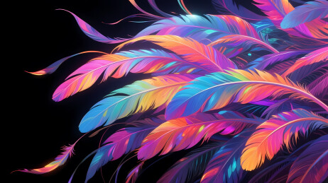 梦幻斑斓羽毛簇