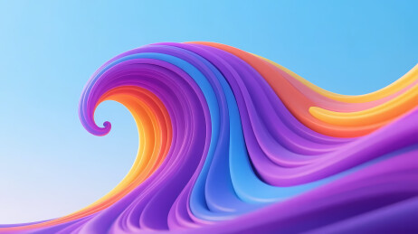 多色波浪渐变现代艺术
