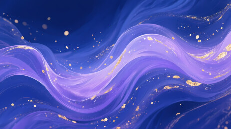 紫蓝波浪点缀光点画面