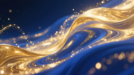 金蓝交织波浪闪烁效果