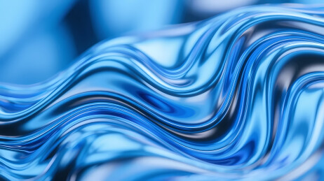 蓝色波浪主体抽象艺术