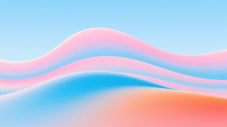 粉蓝橙波浪抽象艺术画