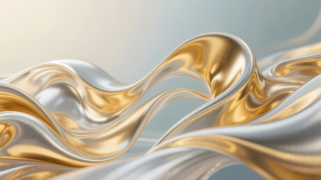 金银丝带柔和流动效果