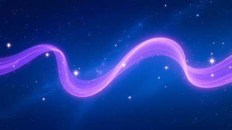 紫色光带穿越星空画面