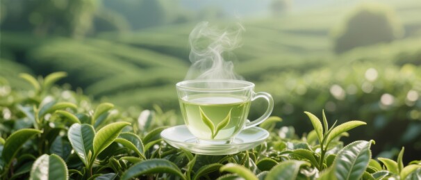 茶盏茶香茶园品茗场景