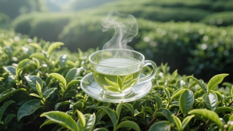 茶盏茶香茶园品茗场景