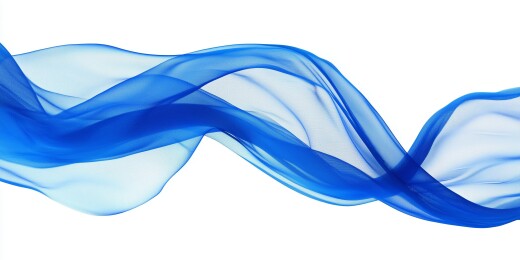 蓝色丝绸随风飘扬的唯美画面