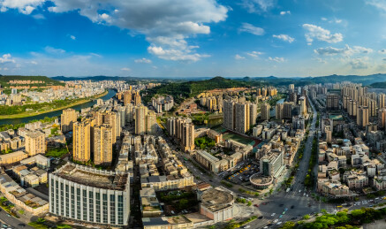 中国四川省巴中市主城区高楼大厦建筑