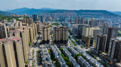 中国四川省巴中市主城区高楼大厦建筑