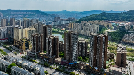 中国四川省巴中市主城区高楼大厦建筑