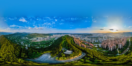 四川省巴中市720度全景望王山景区高楼