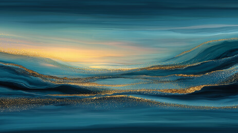 深蓝金线抽象流动