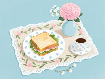 餐盘三明治咖啡花束