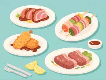多种肉类食物菜品展示