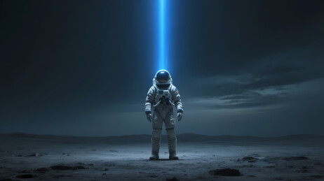 宇航员在异星地表