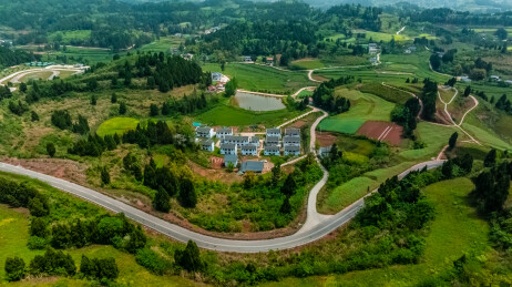 中国四川省遂宁市蓬溪县红军第一村景区风光