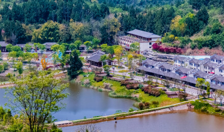 中国四川省蓬溪县红军第一村别墅村庄建筑